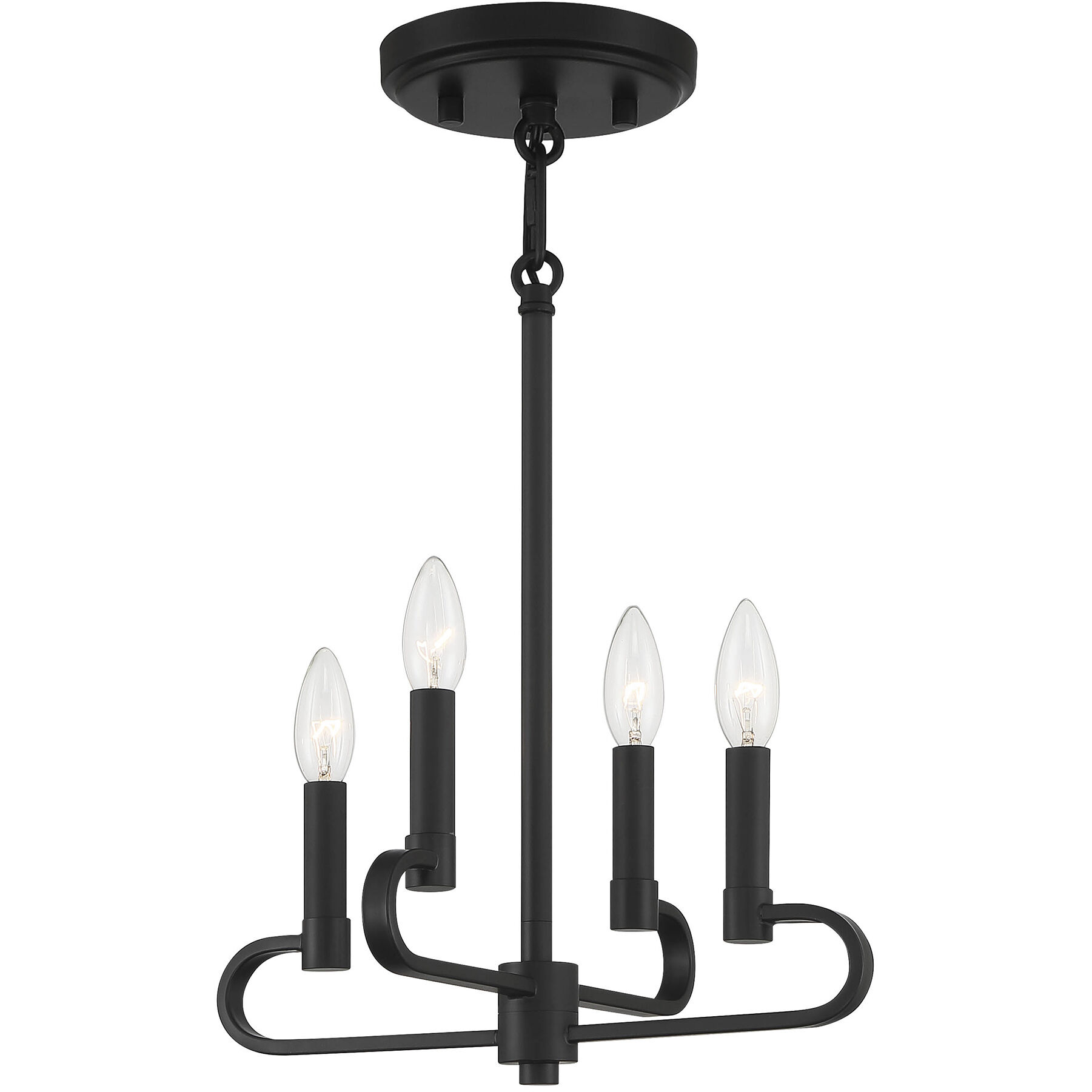 Summit 4 Light 14 inch Matte Black Chandelier Convertible Ceiling Light